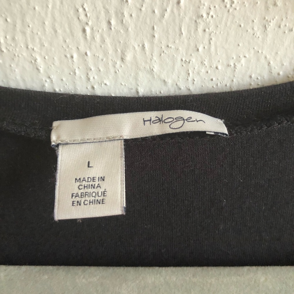 Halogen Top Solid Black Long Sleeve Soft Tee Sz L… - image 4